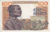 West AFrican States 23/04/1959 100 Francs Mask - 1959 - Serial C.80 AU