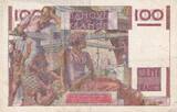 France 1954 100 Francs - Jeune Paysan - Reversed watermark - 01-04-1954 - Serial P.593 - P.128 VF+