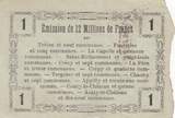 France 1916 1 Franc - Fourmies - Regional Coupon - 08-05-1916 - Serial 7 VF