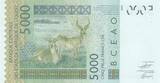 West AFrican States  5000 Francs - Mask - Antelopes - Burkina Faso - 2024 - Serial C UNC