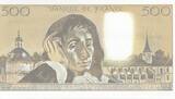 France 1989 500 Francs - Pascal - 02-03-1989 - Serial P.297 UNC
