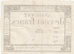 France  100 Francs - 18 Nivose An III - (07.01.1795) - Sign. Saxy - Serial 1474 VF