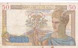 France 1939 50 Francs Ceres - 10-08-1939 - Serial M.10744 FF+