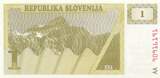 Slovenia  1 Tolar - Mountain - 1990 - Serial AA UNC