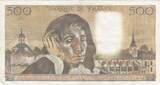 France 1978 500 francs - Pascal - 05-10-1978 - Serial X.97 VF