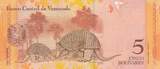 Venezuela 2009 5 Bolivares - Pedro Camejo - Armadillos - 03-09-2009 - Letter K UNC