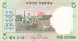 India  5 Rupees - Gandhi - Agriculture - 2010 - Serial 33A UNC