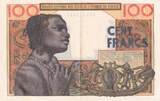 West AFrican States  100 Francs Mask ND (1965) - General Issue - Serial Y.277 XF