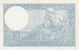 France 1941 10 Francs Minerva - 09-01-1941 - Serial X.83366 UNC