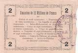 France 1916 2 Francs - Fourmies - Regional Coupon - 08-05-1916 - Serial 2 VF