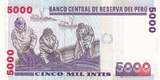 Peru  5000 Intis Amiral M. Gruau - Fishing - 1988 UNC