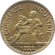 France  50 Centimes Mercury seated - 1922 XF