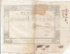France  100 Francs - 18 Nivose An III - (07.01.1795) - Sign. Vial - Serial 3420 VF