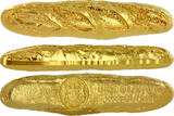 Gabon 1 once 2020 Baguette 1 ounce Silver gilded 24k fine gold UNC