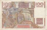 France 1953 100 Francs - Young farmer - Inverse watermark - 06-08-1953 - Serial M.554 - P.128 VF