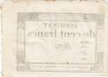 France  100 Francs - 18 Nivose An III - (07.01.1795) - Sign. Leval - Serial 1733 VF