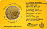 San Marino  Palazzo del Governo - 50 centimes 2012 Coincard + Stamp BU