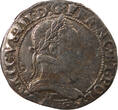 France  HENRI III - 1/2 FRANC WITH FLAT COLLAR 1578 T NANTES FF+