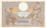 France 1929 100 Francs LOM - large cartridges - 23-07-1929 - Serial J.25781 VF+
