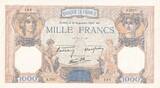 France 1939 1000 Francs - Ceres and Mercury - 21-09-1939 - Serial J.7517 AU