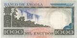 Angola 1973 1000 Escudos - L. de Camoes - Waterfalls - 10-06-1973 - Serial Z0 VF+