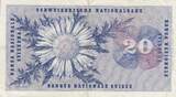 Switzerland 1955 20 Francs - Guillaume-Henri Dufour - Silver thistle - 07-07-1955 - Serial 5B VF
