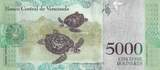 Venezuela 2017 5000 Bolivares, Luisa Caceres de Artsmendi - Tortles -13-12-2017 - Serial D6 UNC