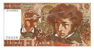 France 1974 10 Francs Berlioz - 01-08-1974 Serial U.80-70226 UNC