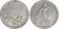 France 50 centimes 50 Centimes Semeuse - 1911 Silver -