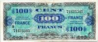 France 100 francs 100 Francs Allied Military Currency - 1945 Serial 9 -