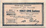 France 07/07/1915 25 Centimes Baives City - 1915 XF