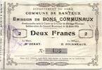 France 22/08/1915 2 Francs Banteux City - 1915 VF