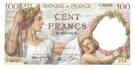 France 100 francs 100 Francs Sully - 29-01-1942 Serial O.28020 -