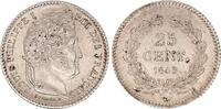 France 1/4 franc 25 Centimes Louis Philippe I - 1845 B Rouen - Silver -