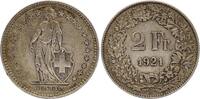 Switzerland 2 francs 2 Francs Helvetia - 1921 - B Bern - Silver -