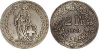 Switzerland 2 francs 2 Francs Helvetia - 1943 - B Bern - Silver -