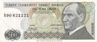 Turkey 10 turk lirasi 10 Turk Lirasi - Pdt Ataturk - ND (1980) - Serial A - P.193 -