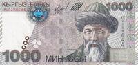 Kyrgyzstan  1000 Som - Jusul Balasagbin - Mountains - 2000 - Serial AE - P.18 UNC