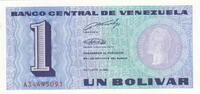 Venezuela 1 bolivar 1 Bolivar, Simon Bolivar - Arms - 1989 - Serial A -