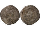 France  HENRY III - DOUZAIN WITH TWO H, 1st TYPE - 1577 F ANGERS FF+