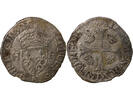 France  HENRY III - DOUZAIN WITH TWO H, 1st TYPE - 1577 B ROUEN VF