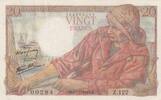 France 1944 20 Francs - Fisherman - 17-05-1944- Serial Z.122 - P.100 XF