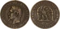 France  10 Centimes Napoleon III Nude head - 1857 BB Strasbourg FF+
