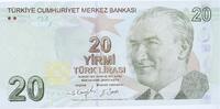 Turkey 20 turk lirasi 20 Yeni Turk Lirasi - Pdt Ataturk - Cahit Arf - 2009 (2022) - Serial F -