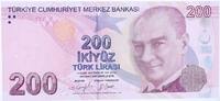 200 turk lirasi 2023 Türkei 200 Yeni Turk Lirasi - Pdt Ataturk - Yunus Emre - 2009 (2023) - Serial F I / ST