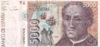 Spain 5000 pesetas 5000 Pesetas - Christophe Colomb - Boats - 1992 -