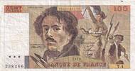France 100 francs 100 Francs Delacroix - 1978 - Serial T.4 - Fay.69.1c -