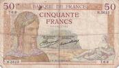 France 1937 50 Francs Ceres - 11-02-1937 - Serial H.5613 FF