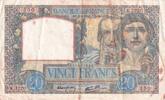 France 1941 20 Francs Science and Industry - 03-04-1941 Serial K.3220 VF