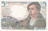 France 5 francs 5 Francs Shepherd - 23-12-1943 Serial X.111 -